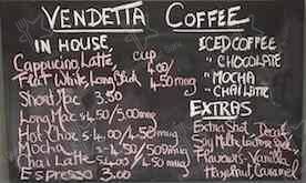 Vendetta Cafe меню