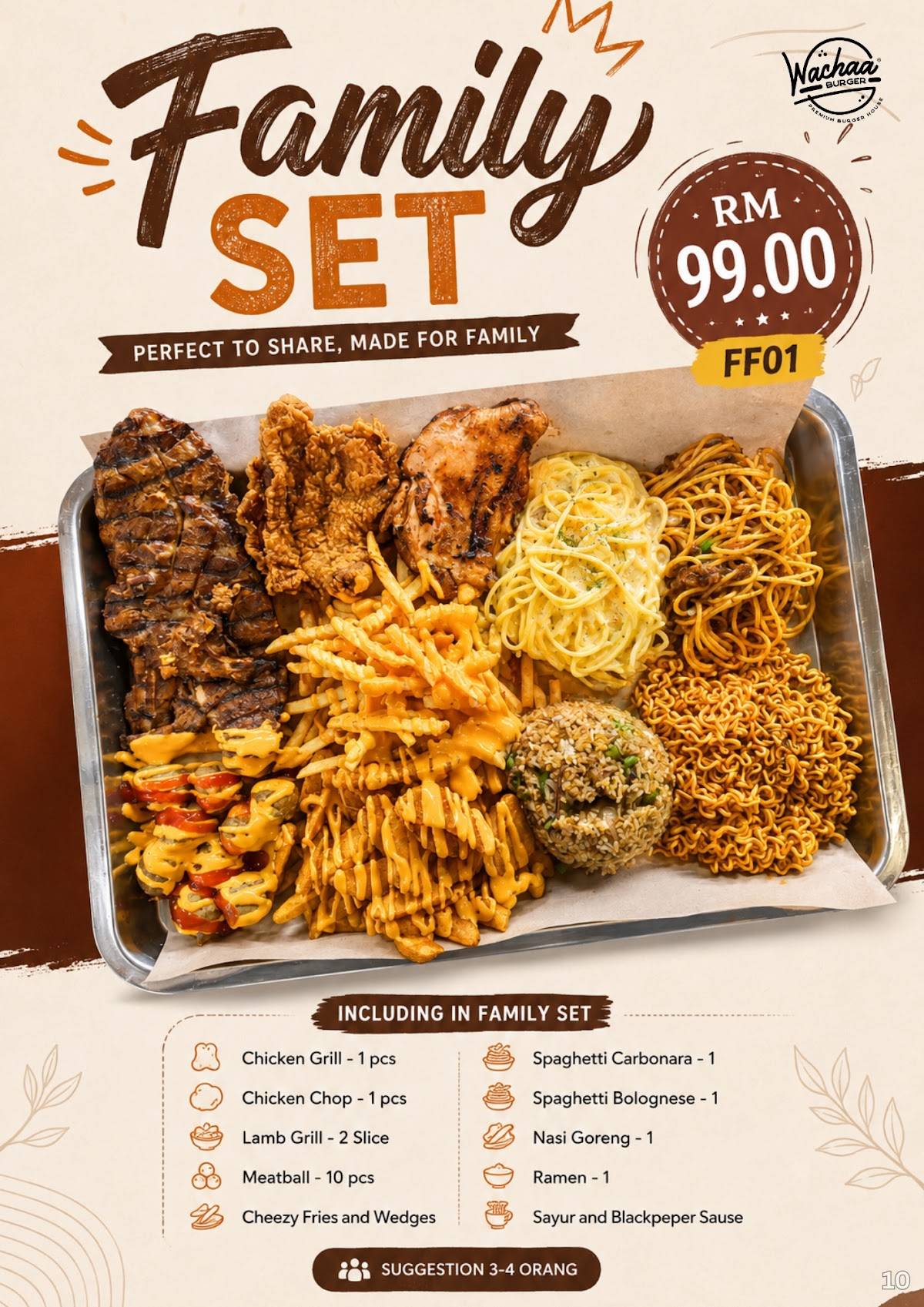 Wachaa Burger Parit Raja меню