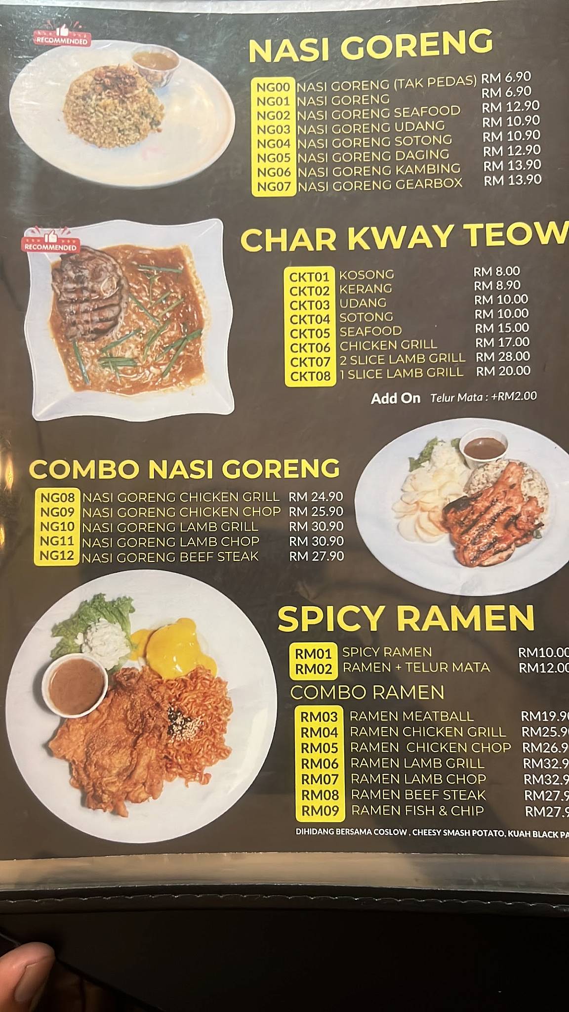 Wachaa Burger Parit Raja меню