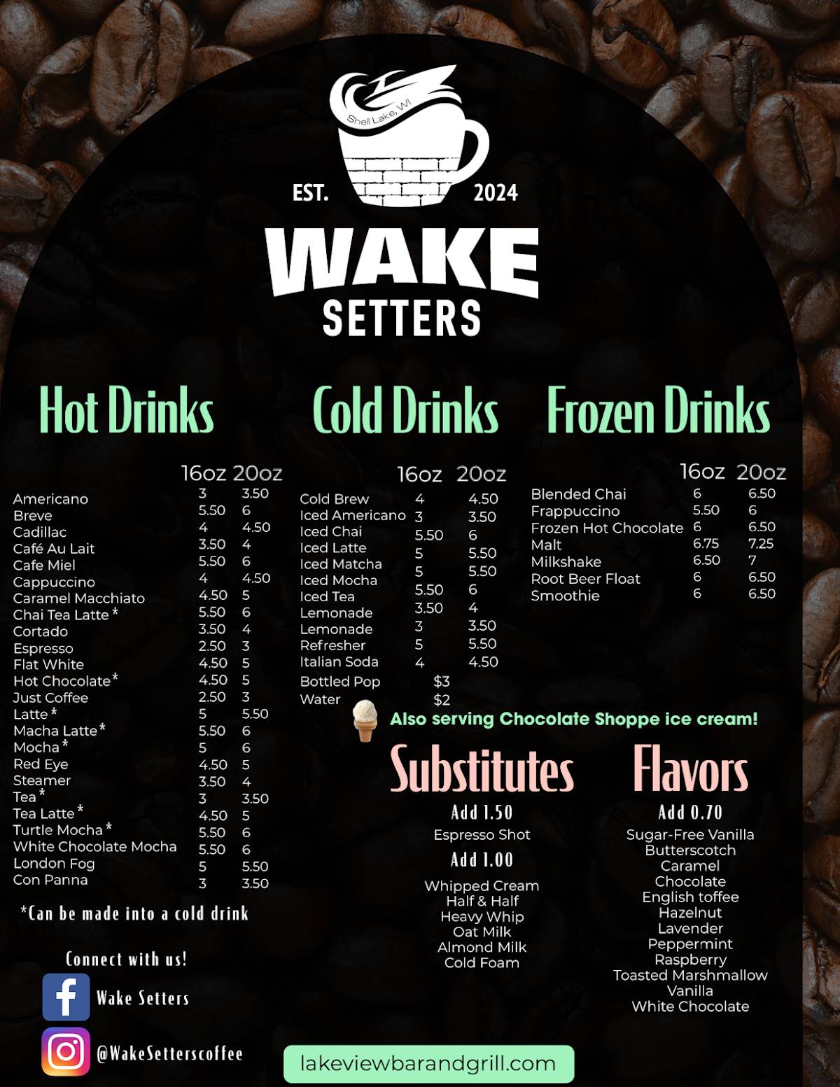 Wake Setters меню