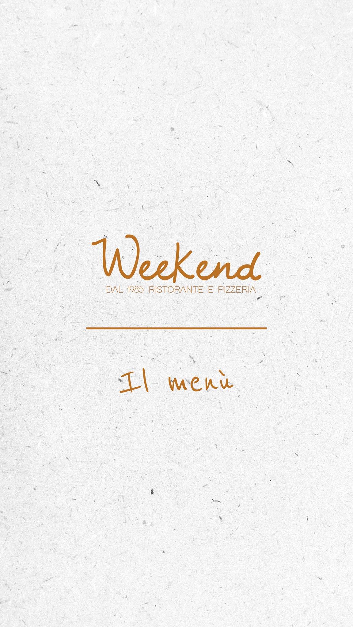 Weekend Ristorante Pizzeria меню