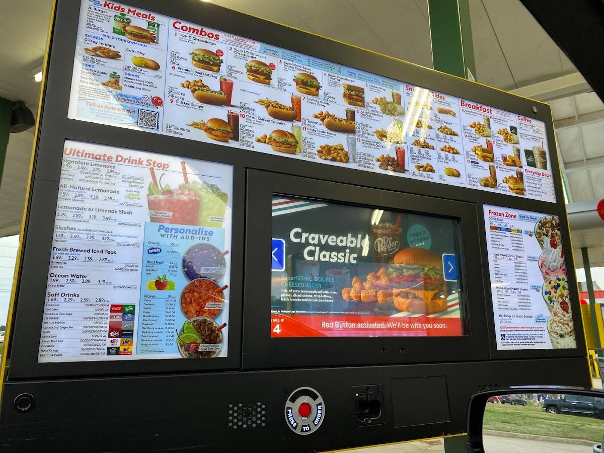 Sonic Drive-In меню