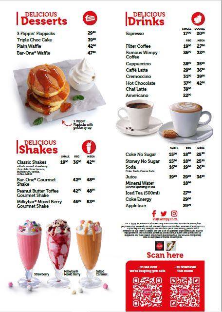 Wimpy York Street меню