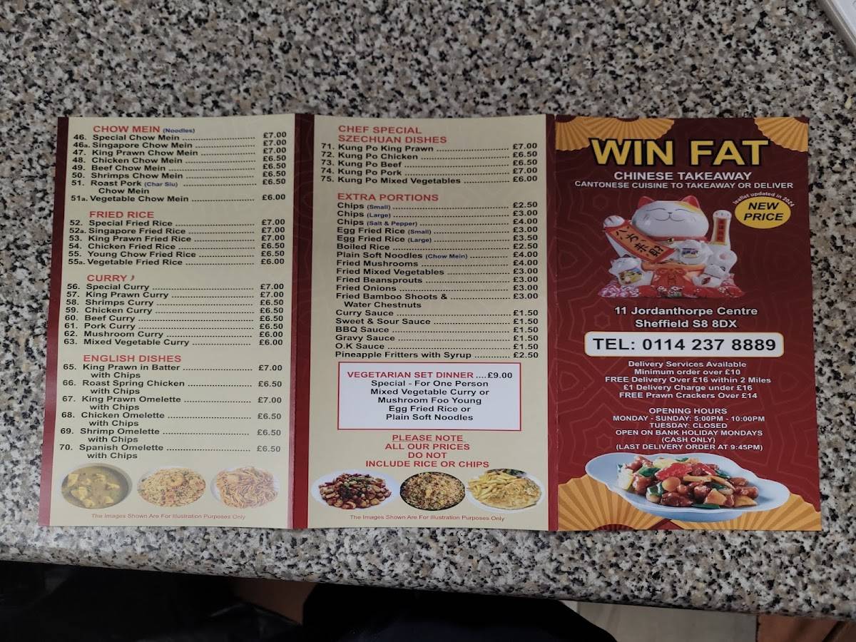 Win Fat меню
