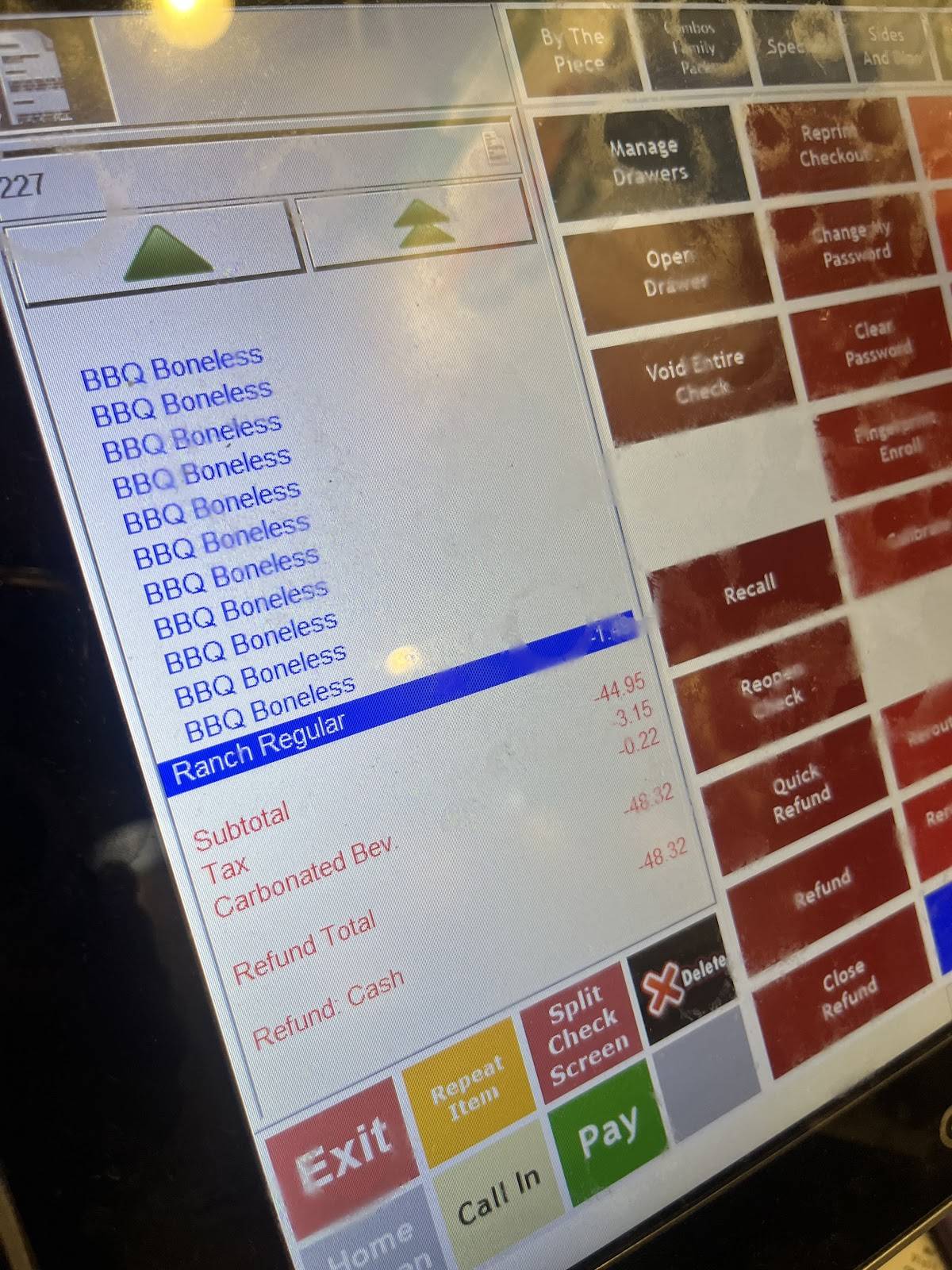 Wingstop меню