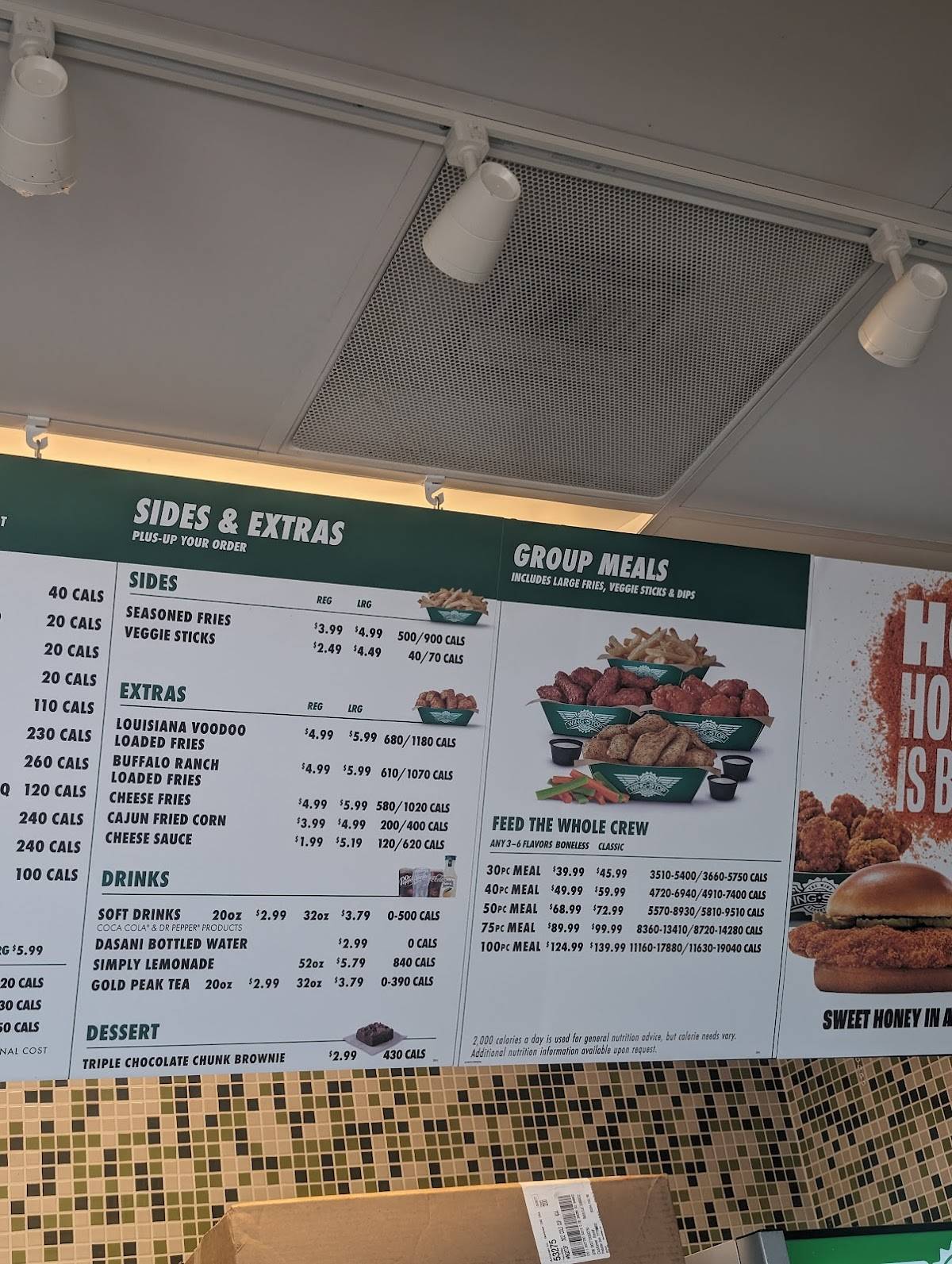 Wingstop меню