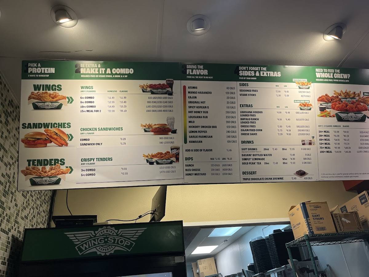 Wingstop меню