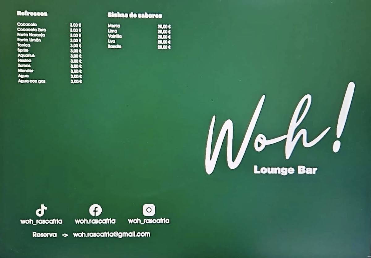 Woh! Rascafría меню