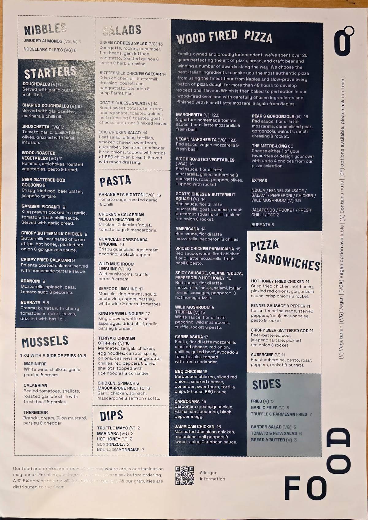 Zerodegrees Microbrewery Restaurant - Reading меню