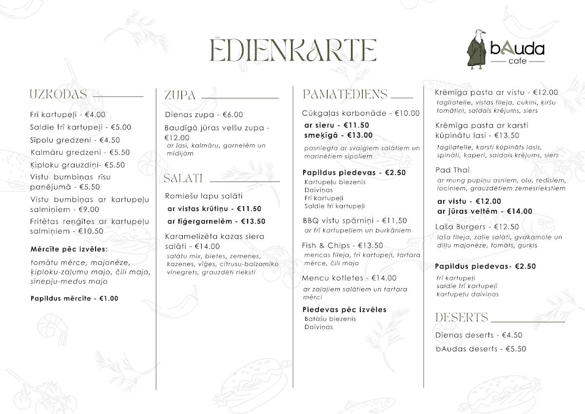 bAuda cafe меню