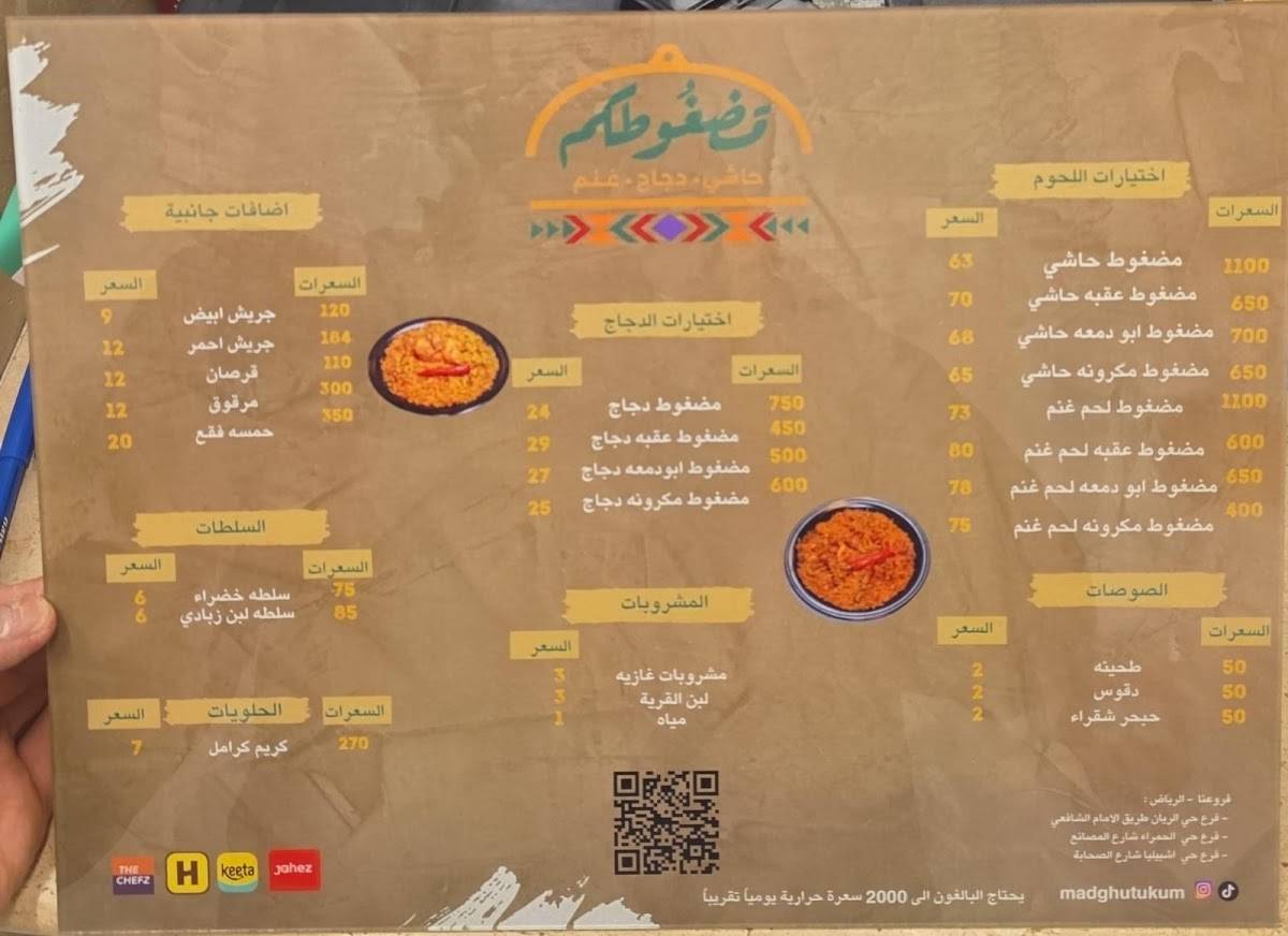 مضغوطكم меню