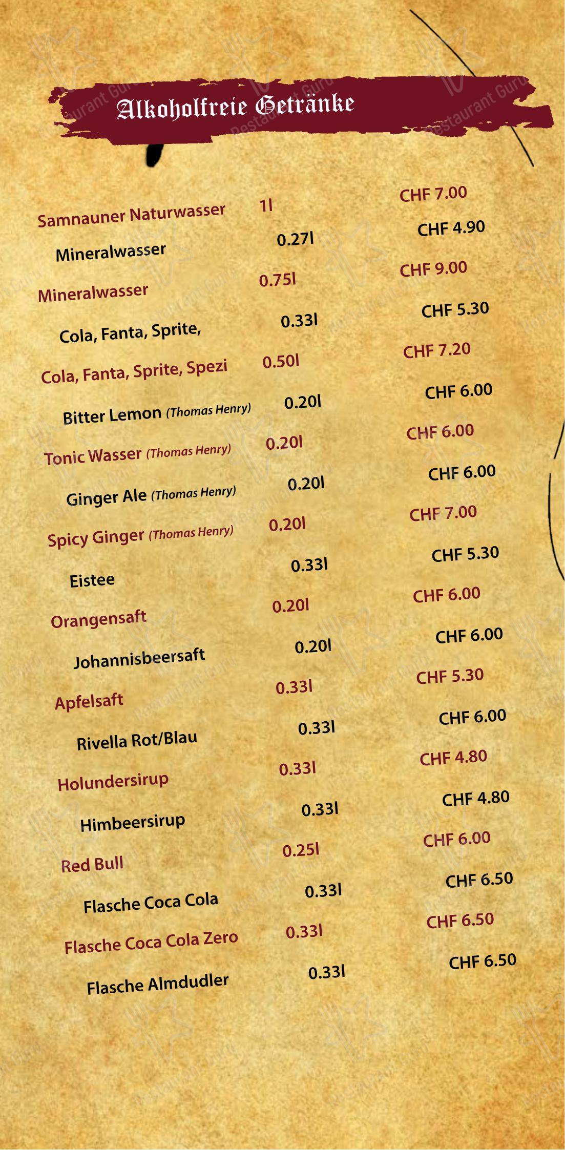 EL RICO - Steakhouse & Burger в Замнауне - Меню напитков