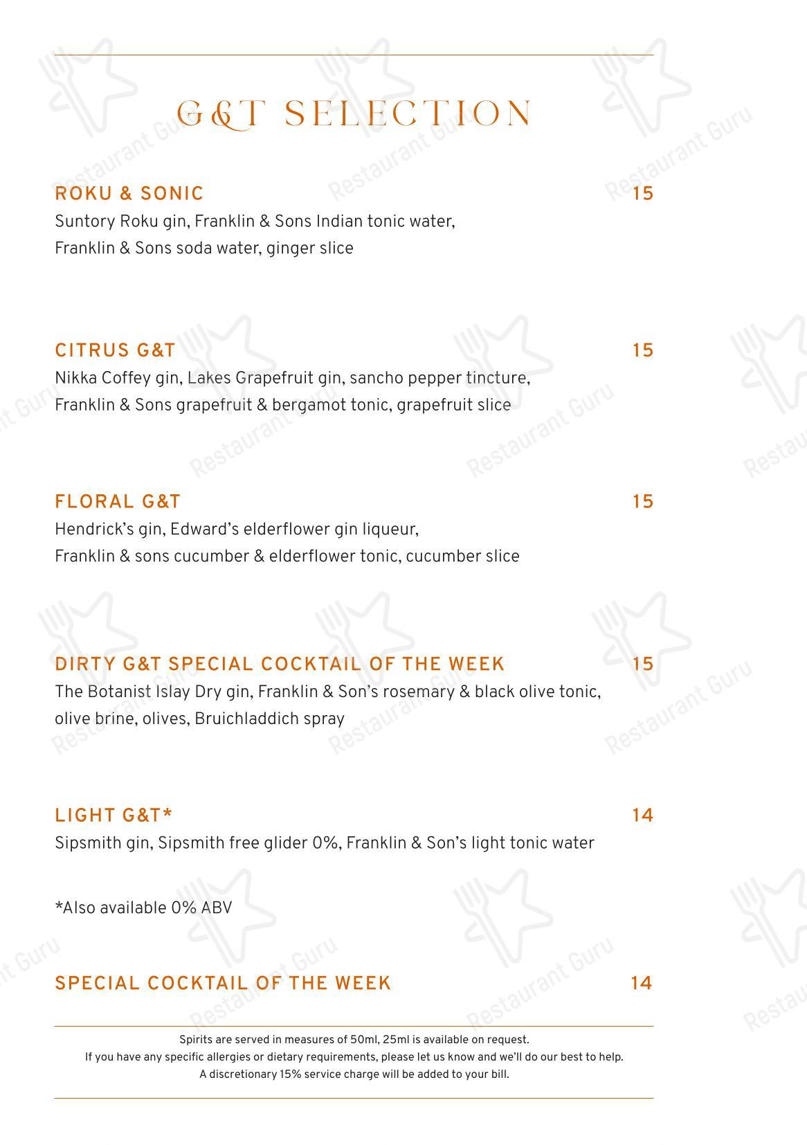 Меню ресторана NIJŪ - Drink menu