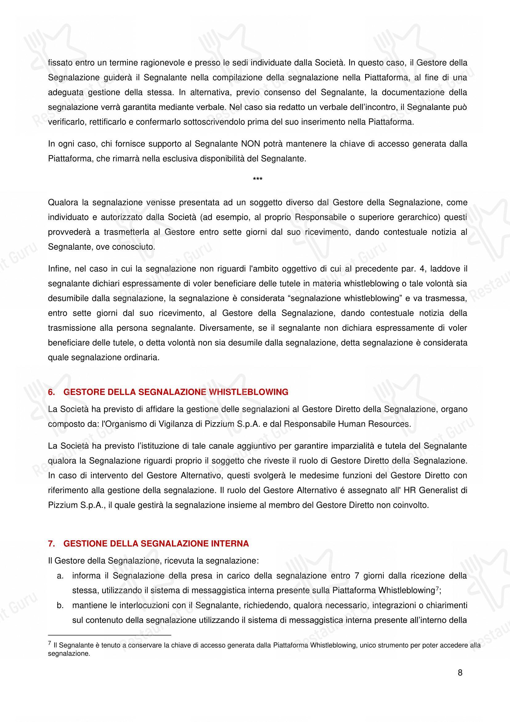 Меню напитков ресторана Pizzium - Rimini в Римини
