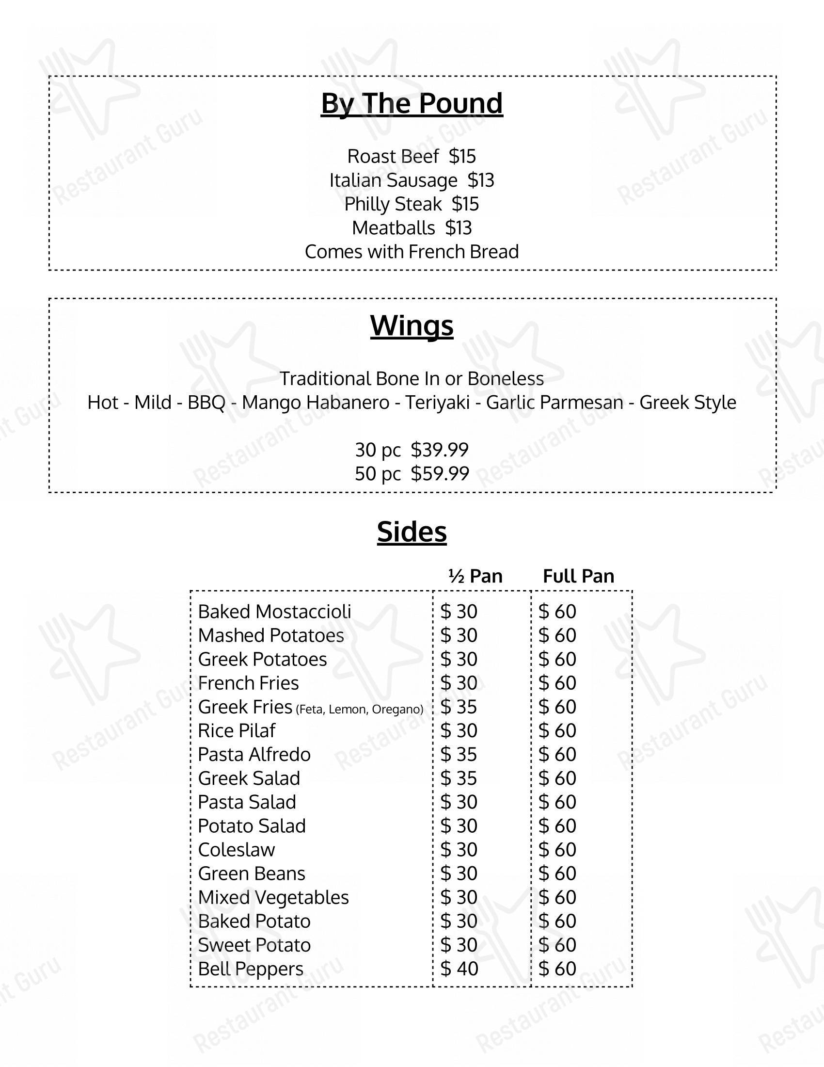 Меню ресторана Prime Time Restaurant - Меню