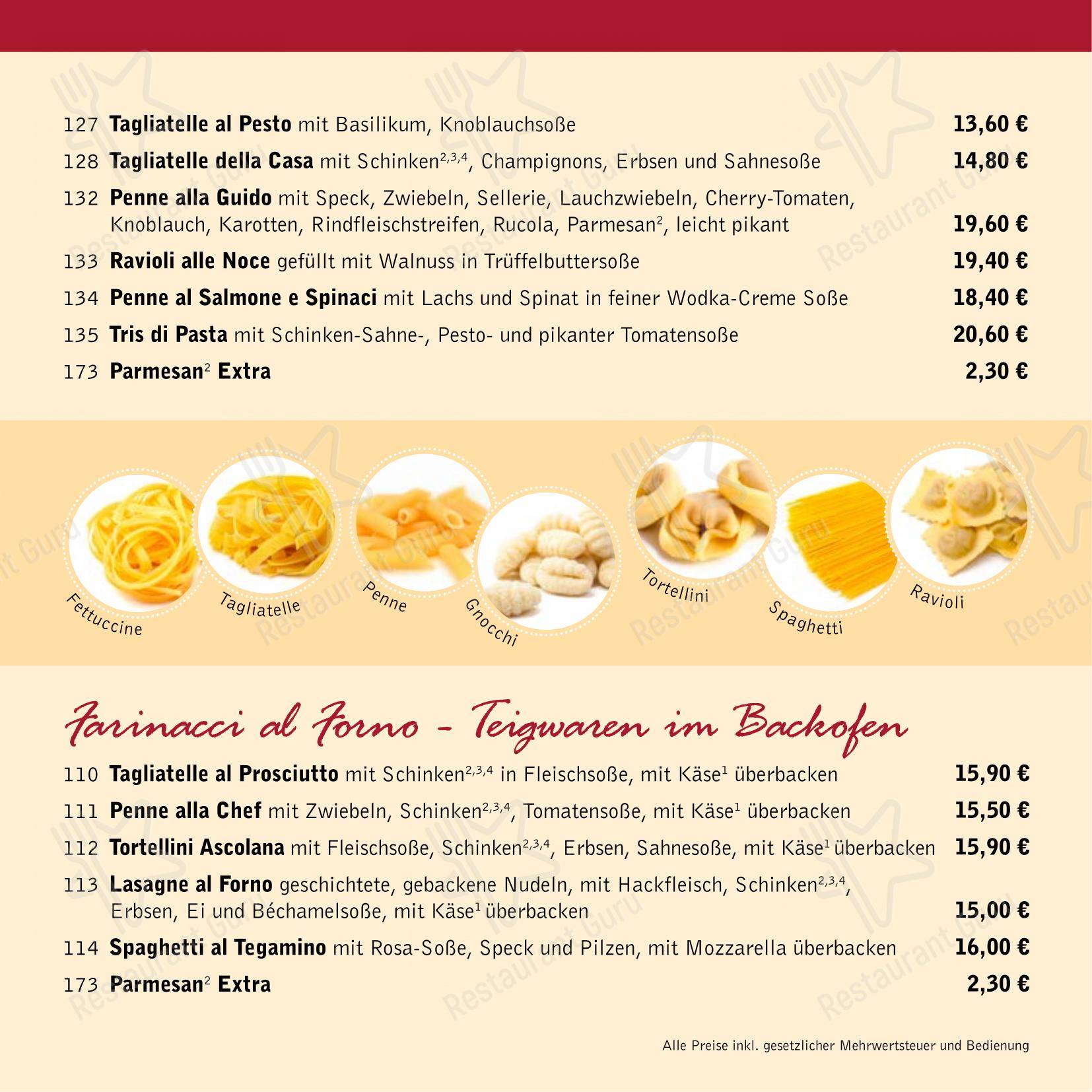菜单 пиццерии Ristorante Guido Sasso в Растеде