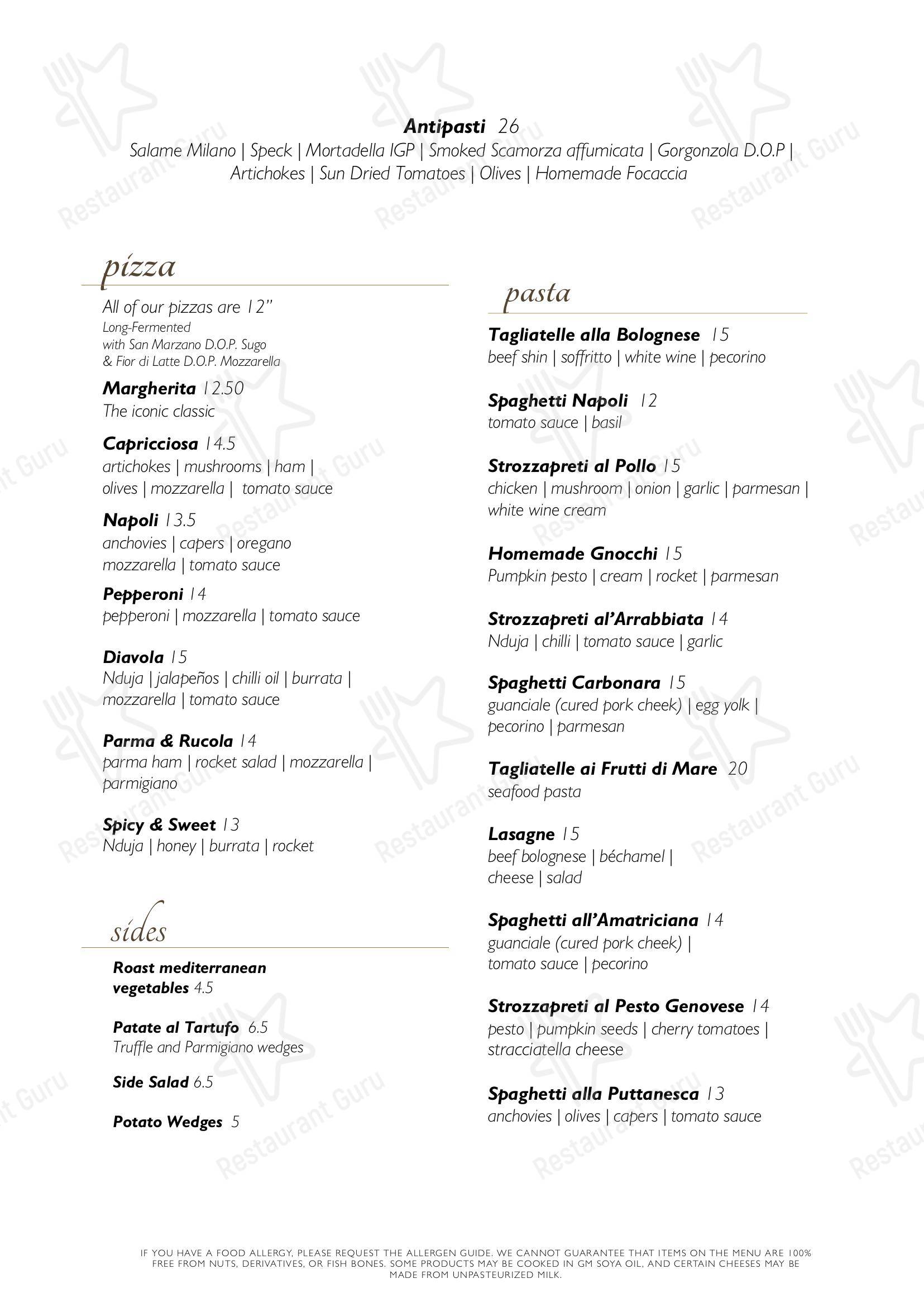 Меню ресторана The Italian Corner - Меню напитков