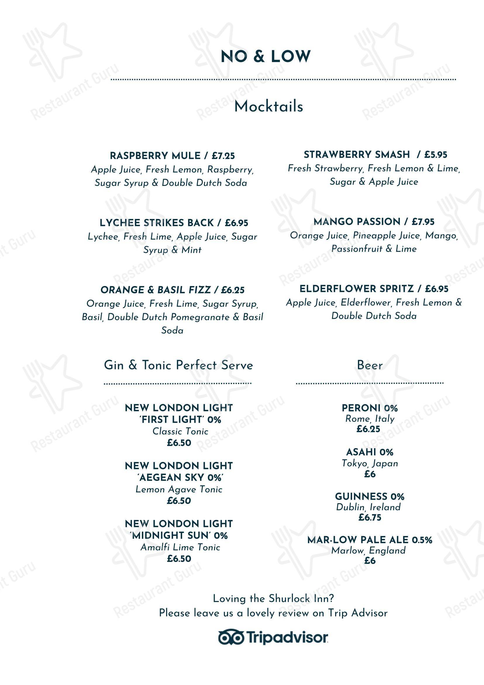 The Shurlock Inn в Уолтеме Сейнте Лоренсе - Wine Menu