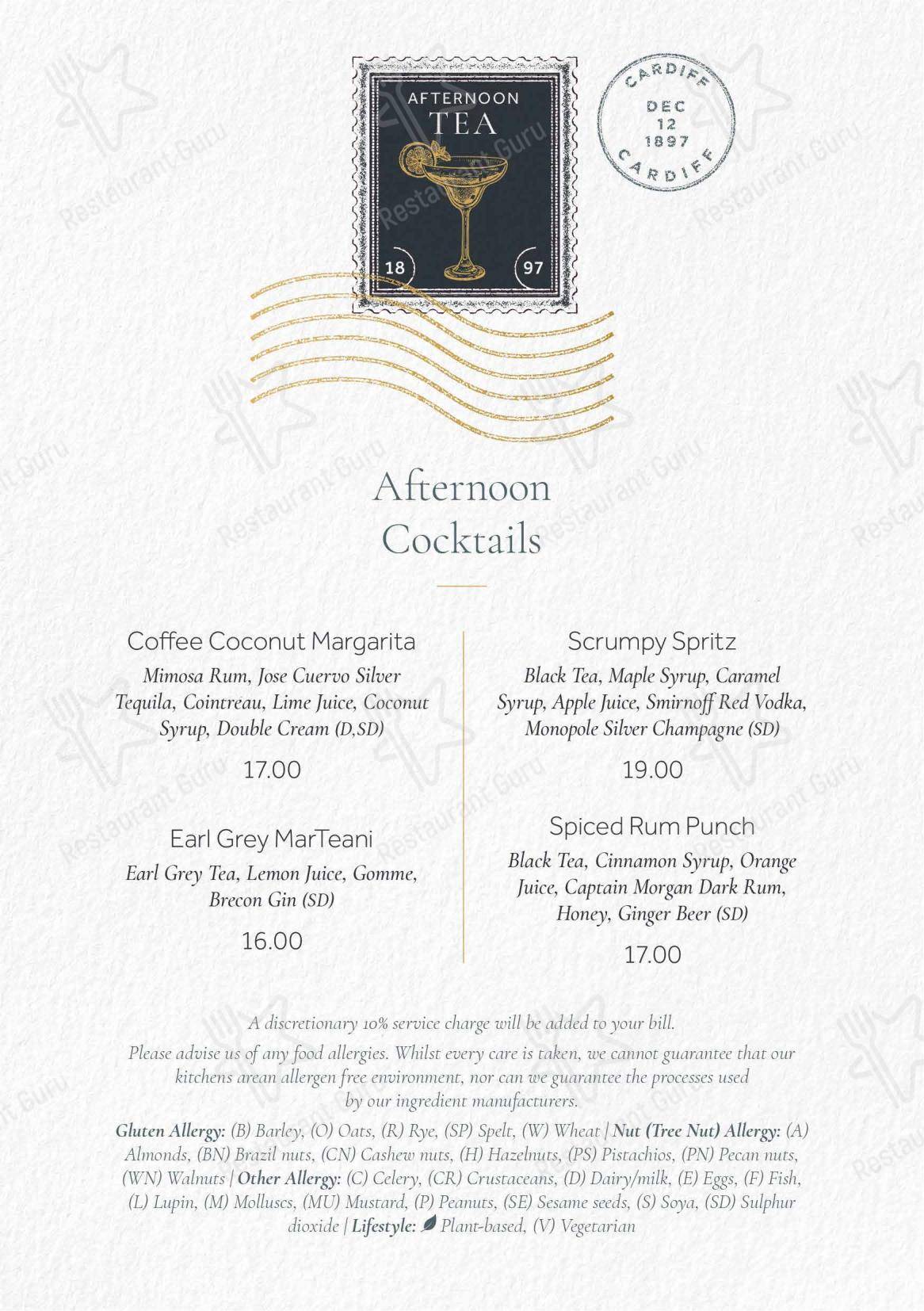 Меню ресторана The Sorting Room Restaurant в Кардифф