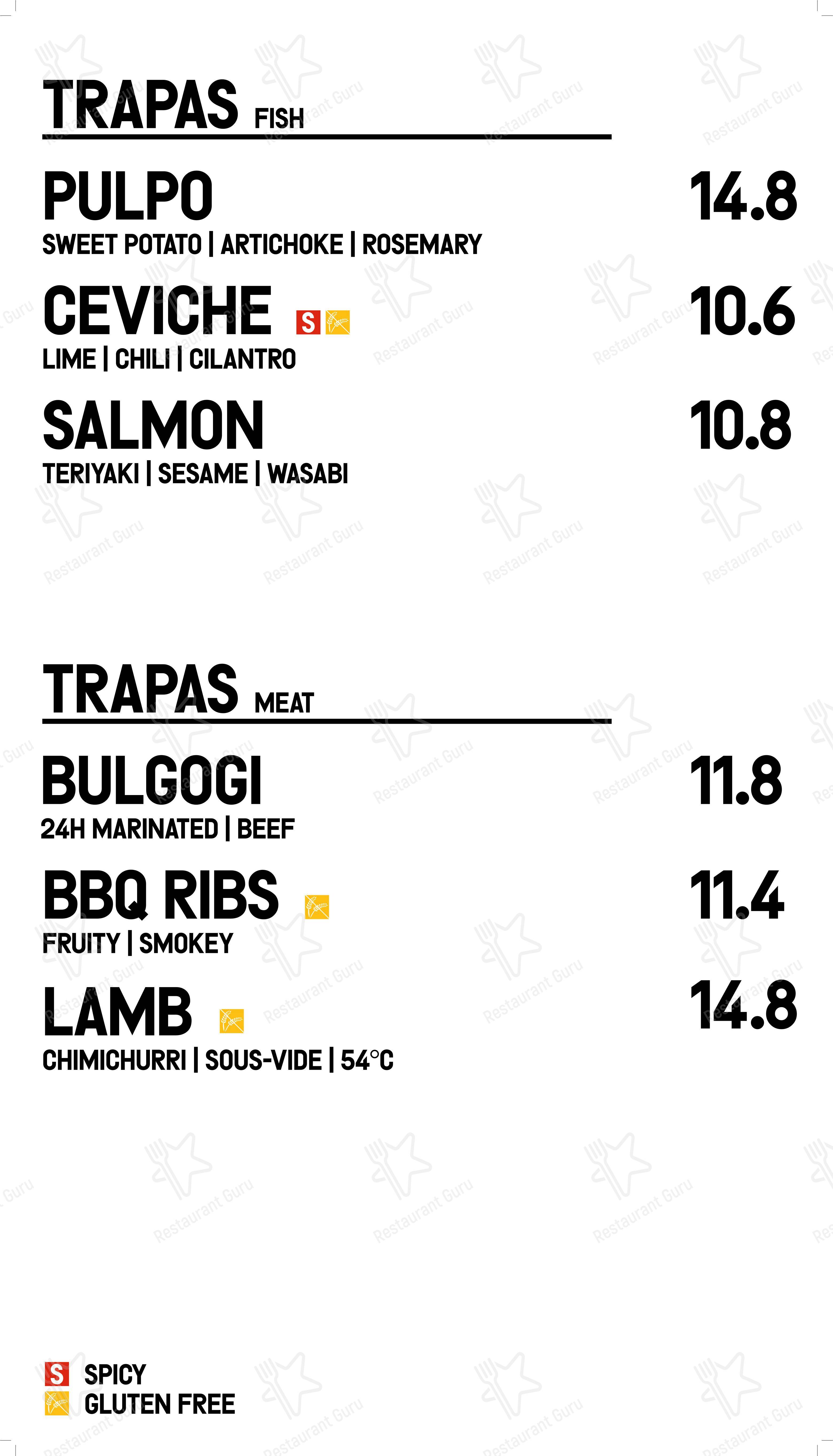 Lunch Menu ресторана Trapas в Кёльне