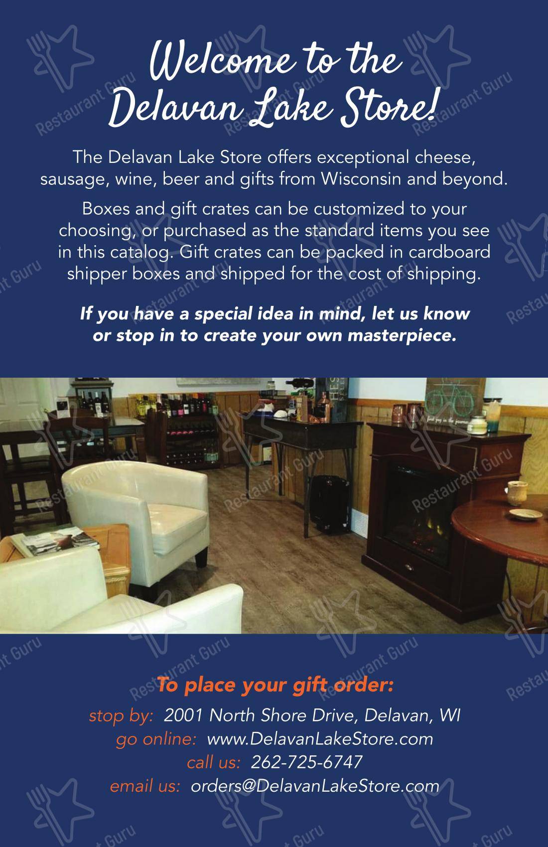 Меню напитков паба и бара The Delavan Lake Store and Lounge