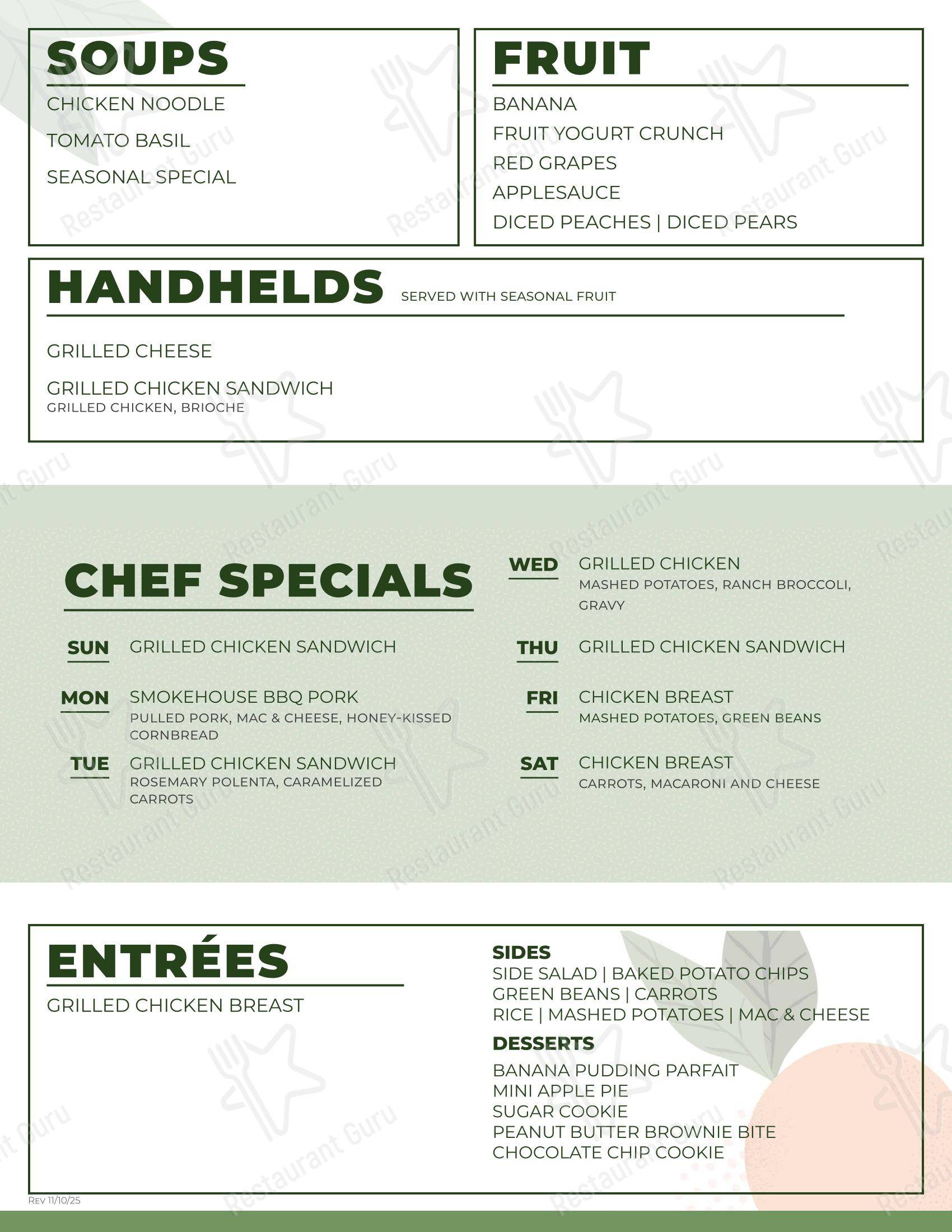 Bar Grill Menu кафе Café 3000