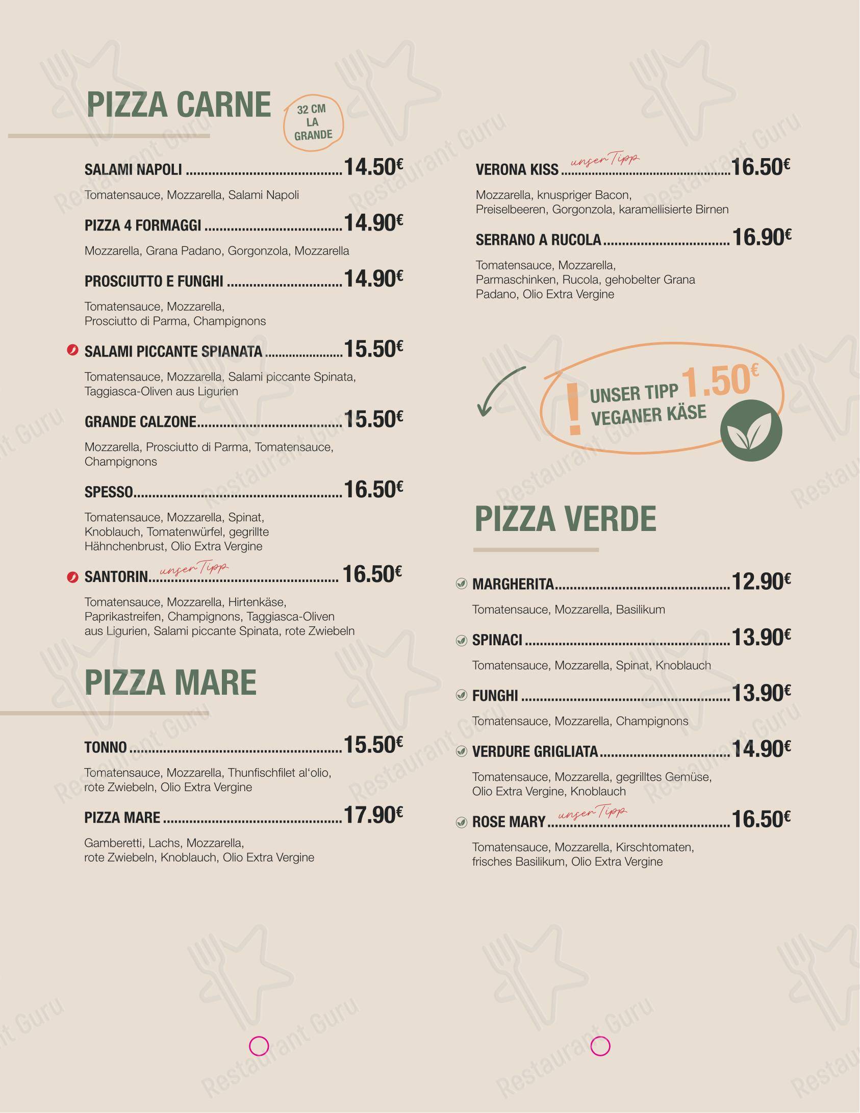 Меню кафе Café Spesso