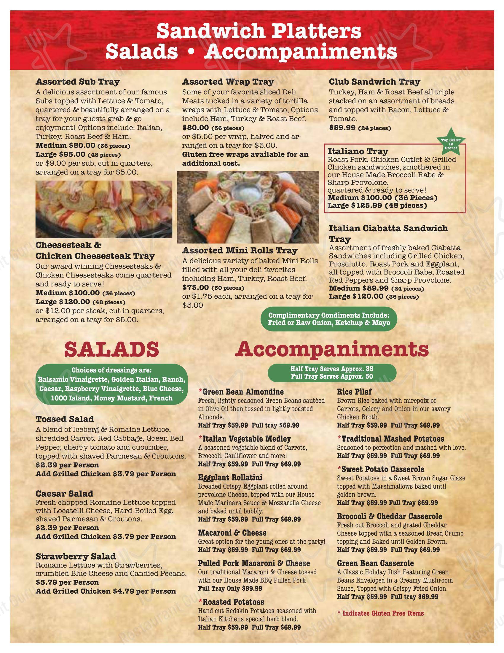 Коктейльная карта пиццерии Italian Kitchen