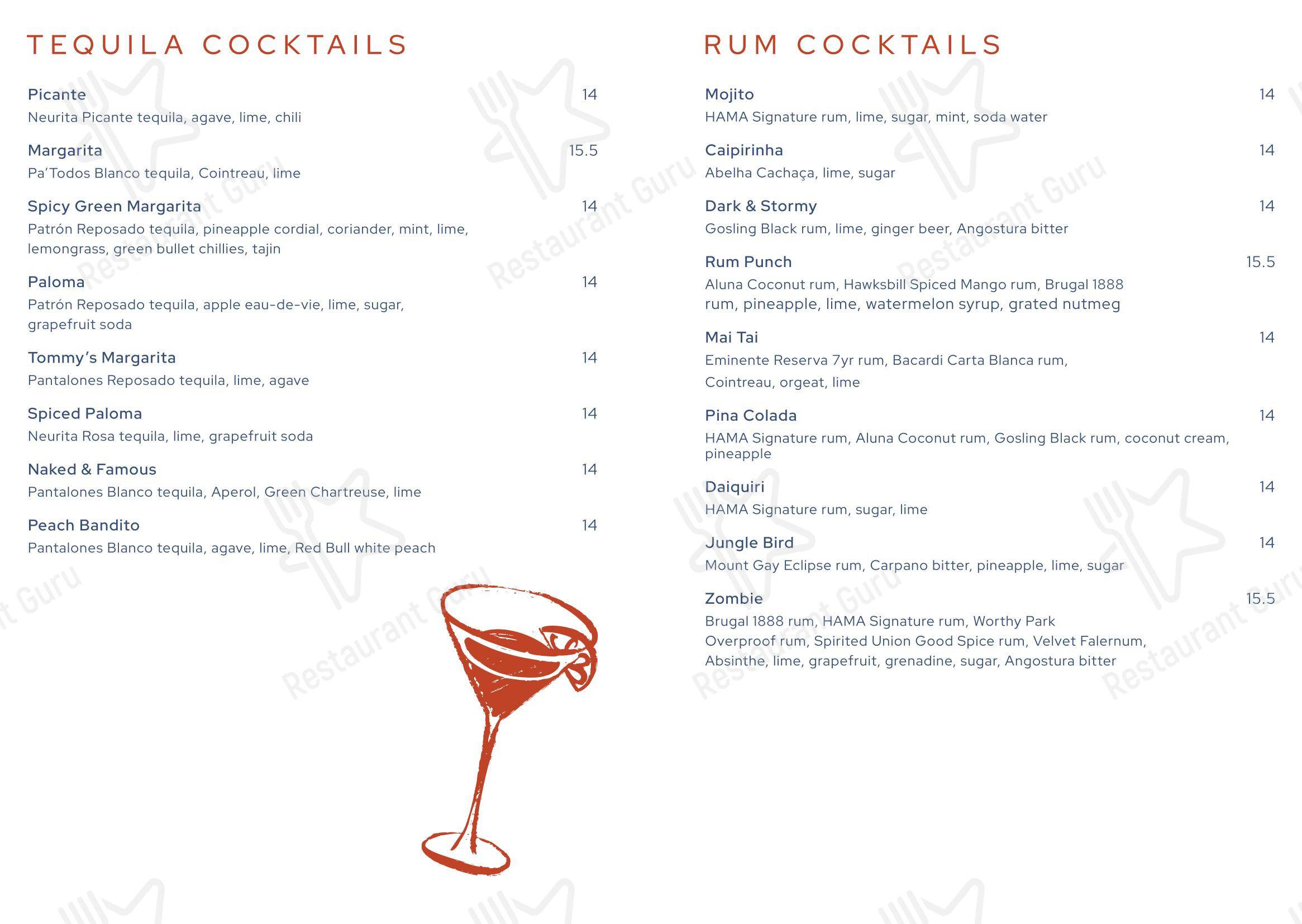 Kitty Hawk в Лондоне - Dinner Menu