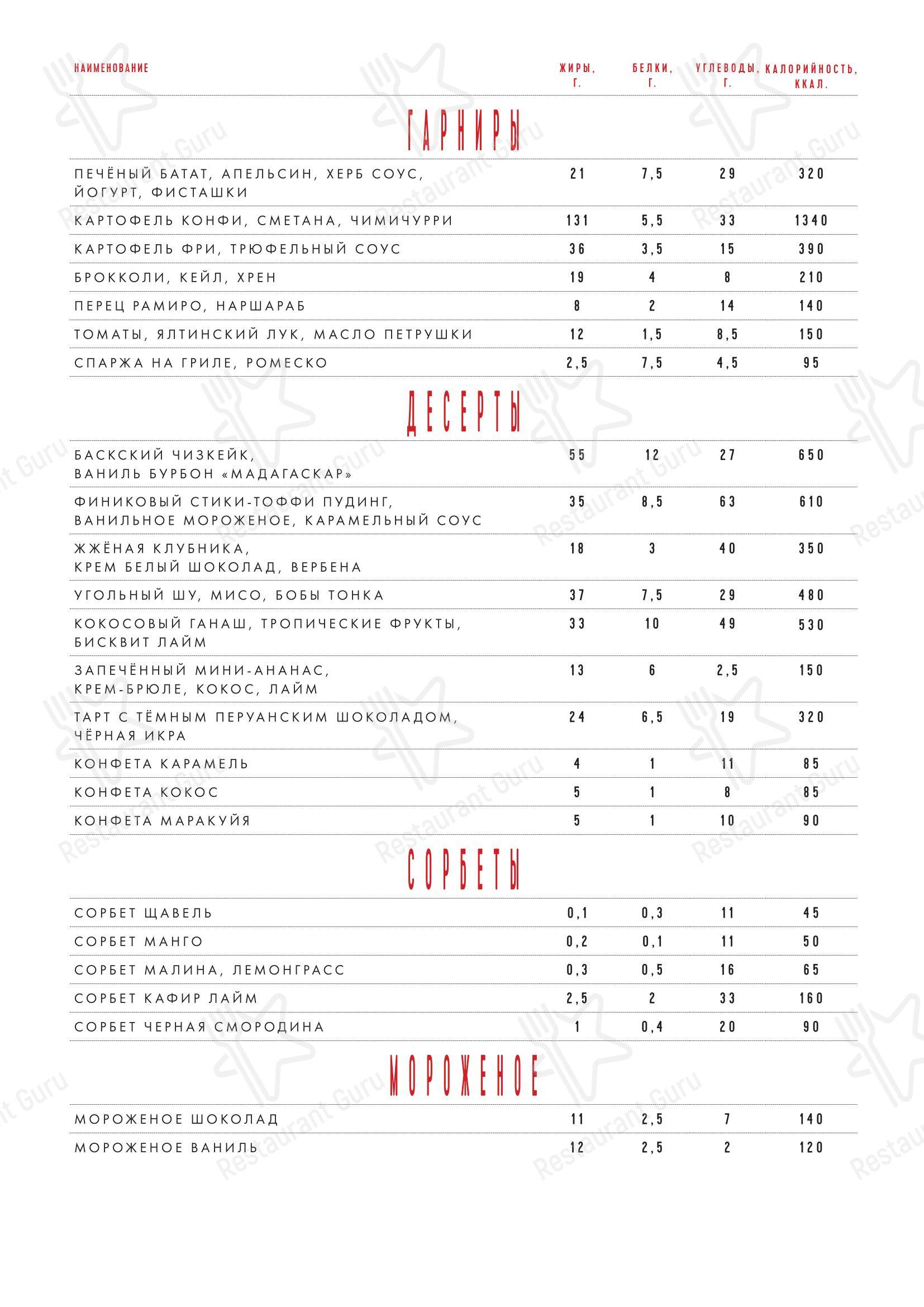Меню ресторана Maya - Drink menu