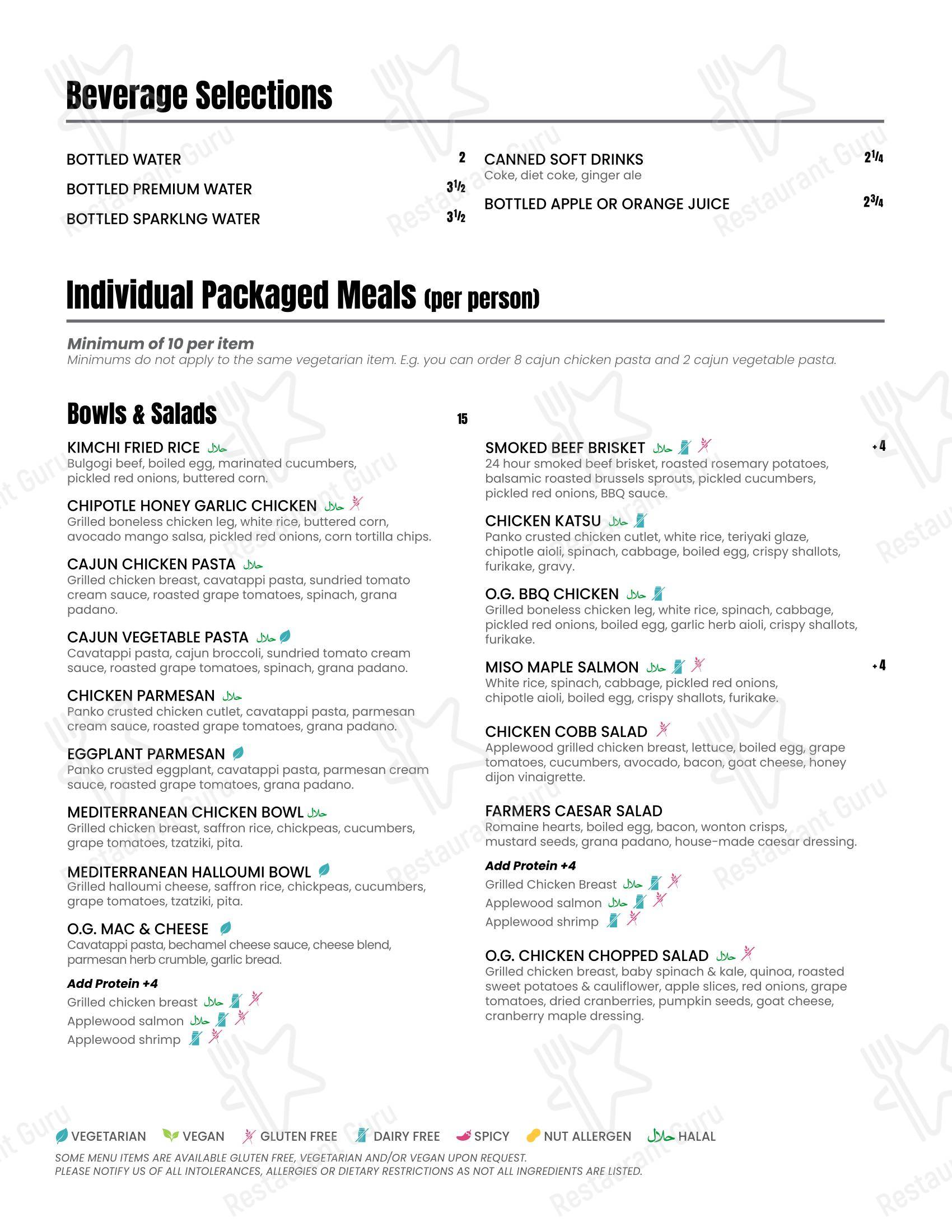 Меню кафе October Gallery Café