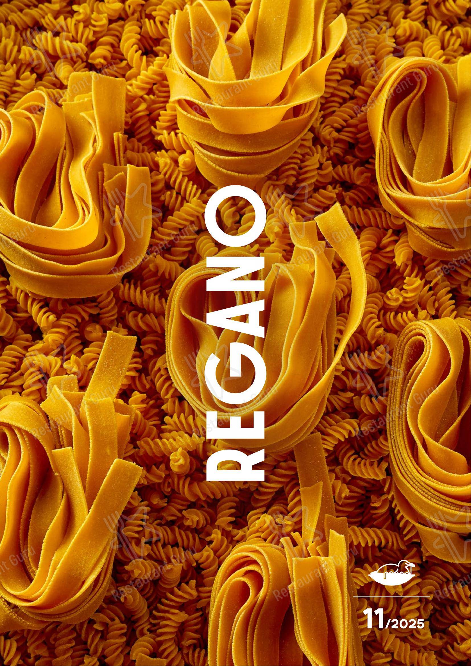 Меню ресторана Регано в Светлогорске