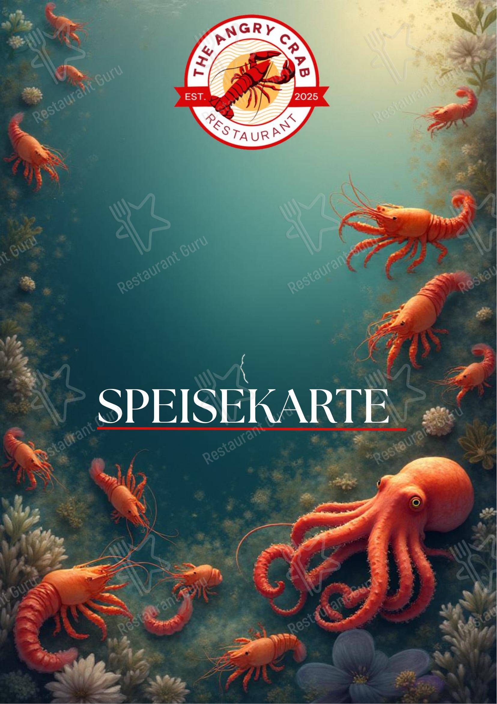 Меню ресторана The Angry Crab Restaurant