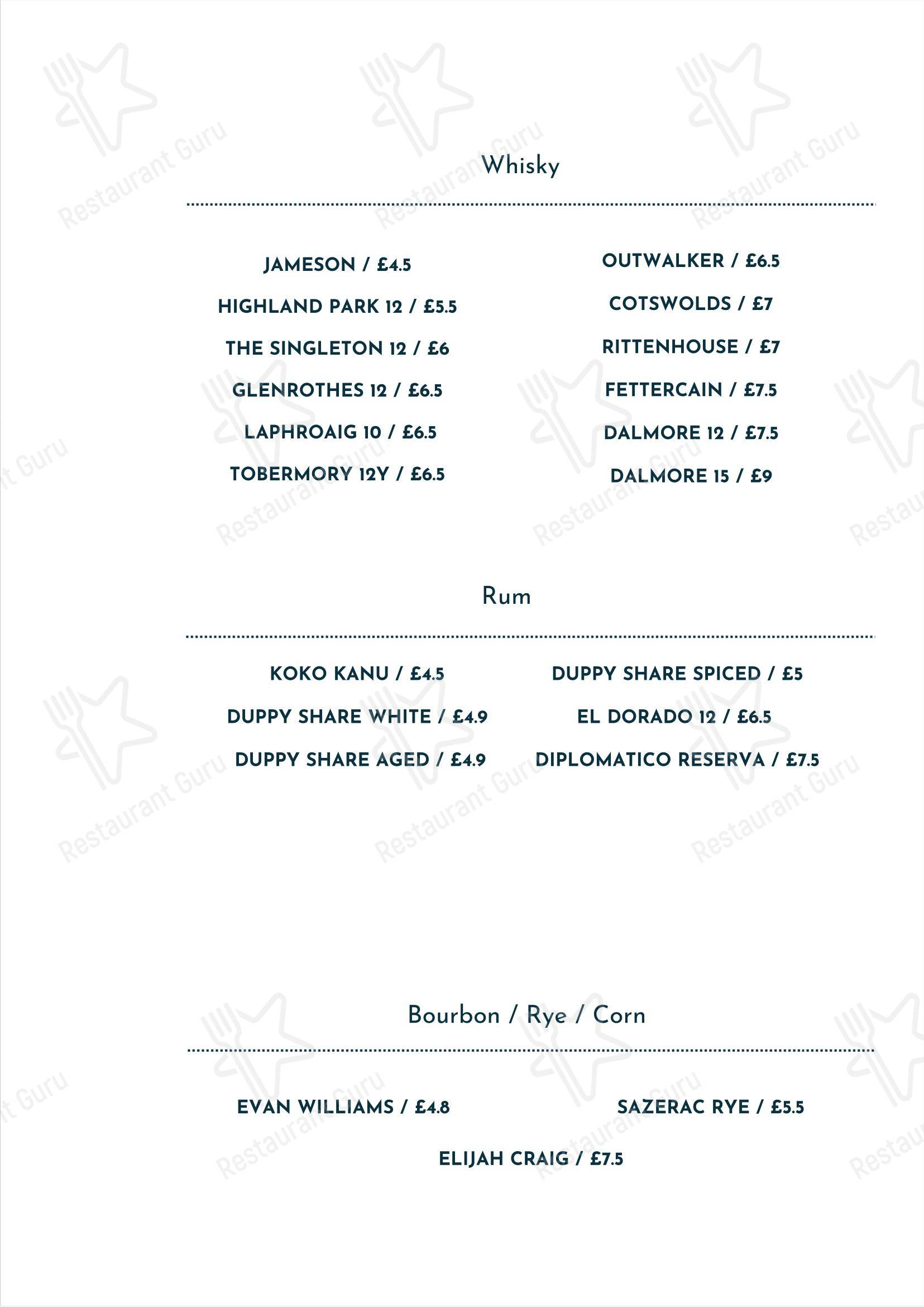 Wine Menu паба и бара The Shurlock Inn