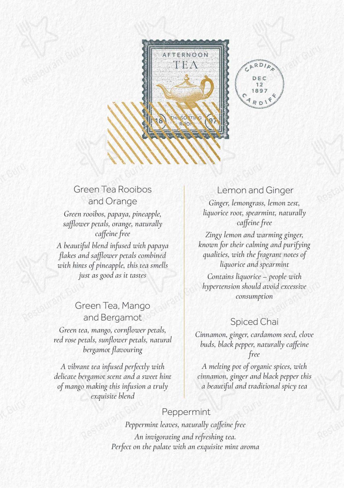 Меню ресторана The Sorting Room Restaurant в Кардифф