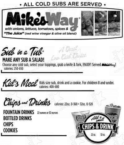 Jersey Mike's Subs меню