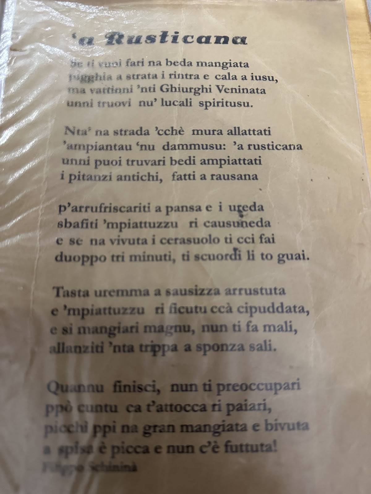 A' Rusticana меню