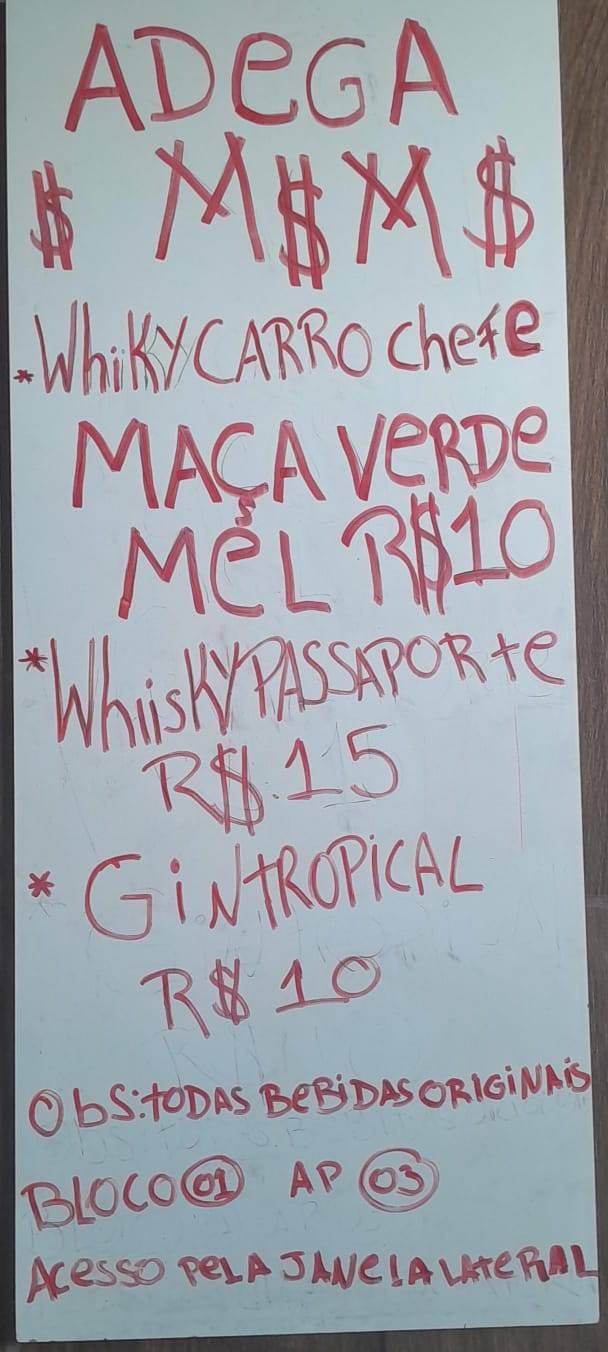 ADEGA M$M меню