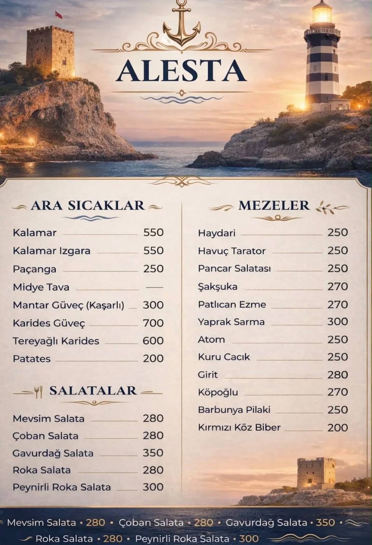 ALESTA BALIK RESTORAN меню
