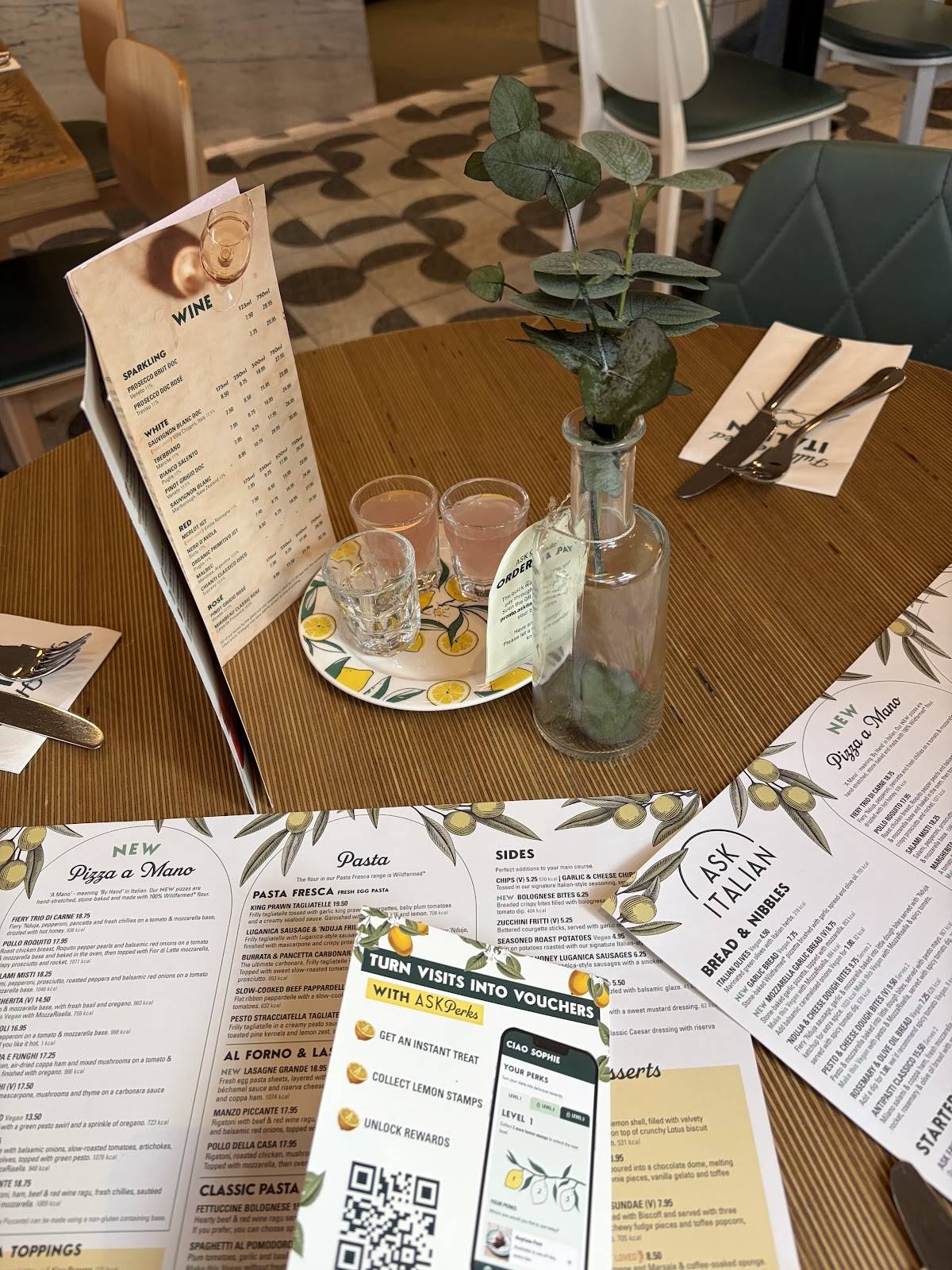 ASK Italian - Edinburgh меню