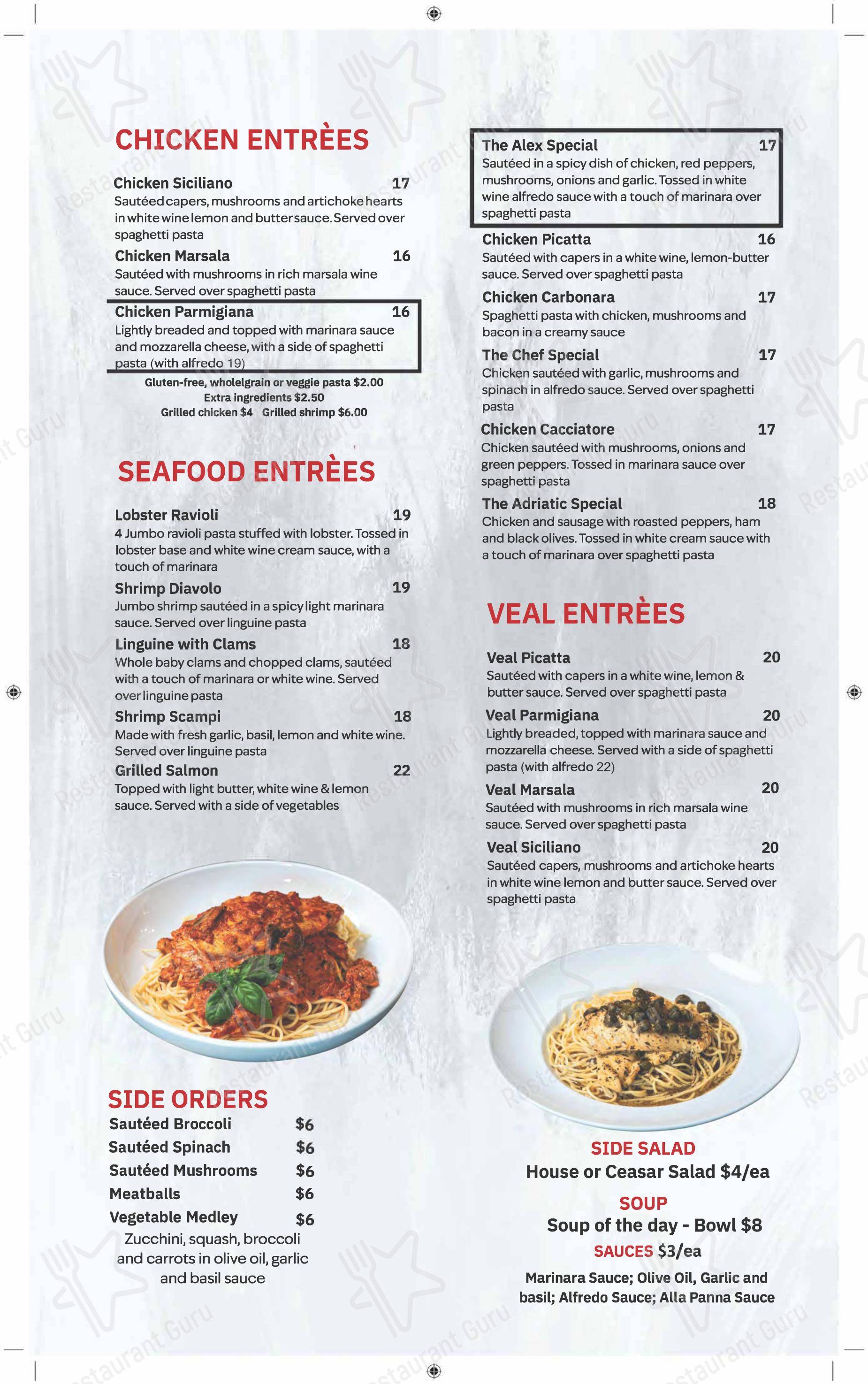 At Home Catering Menu паба и бара Adriatic Cafe Italian Grill Spring TX в Спринге