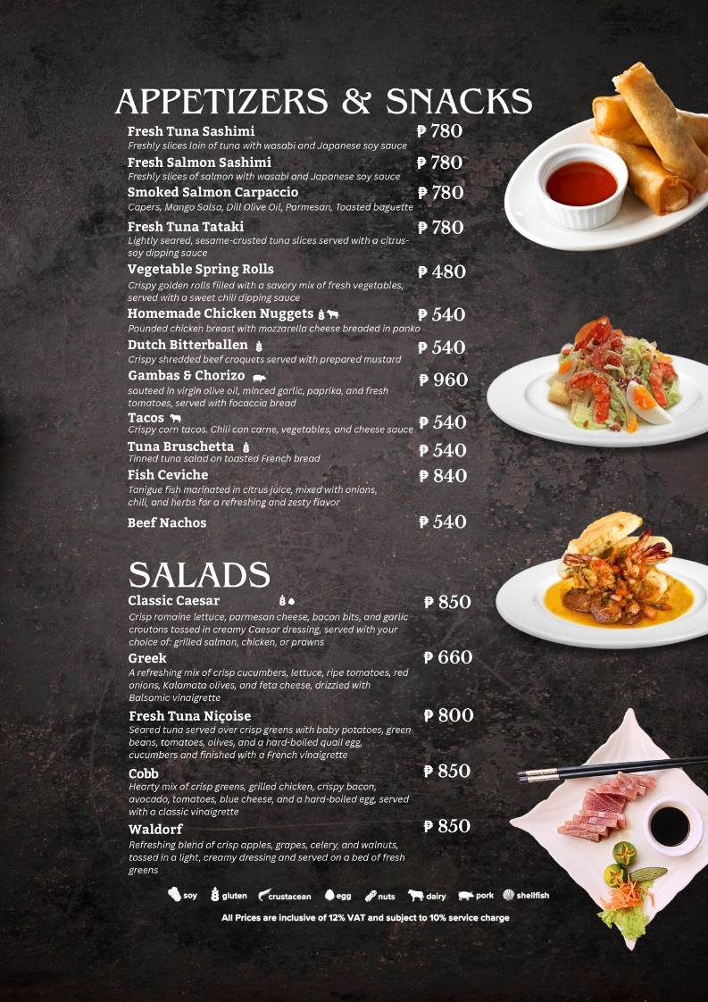 Ambassador's Al Fresco Restaurant меню