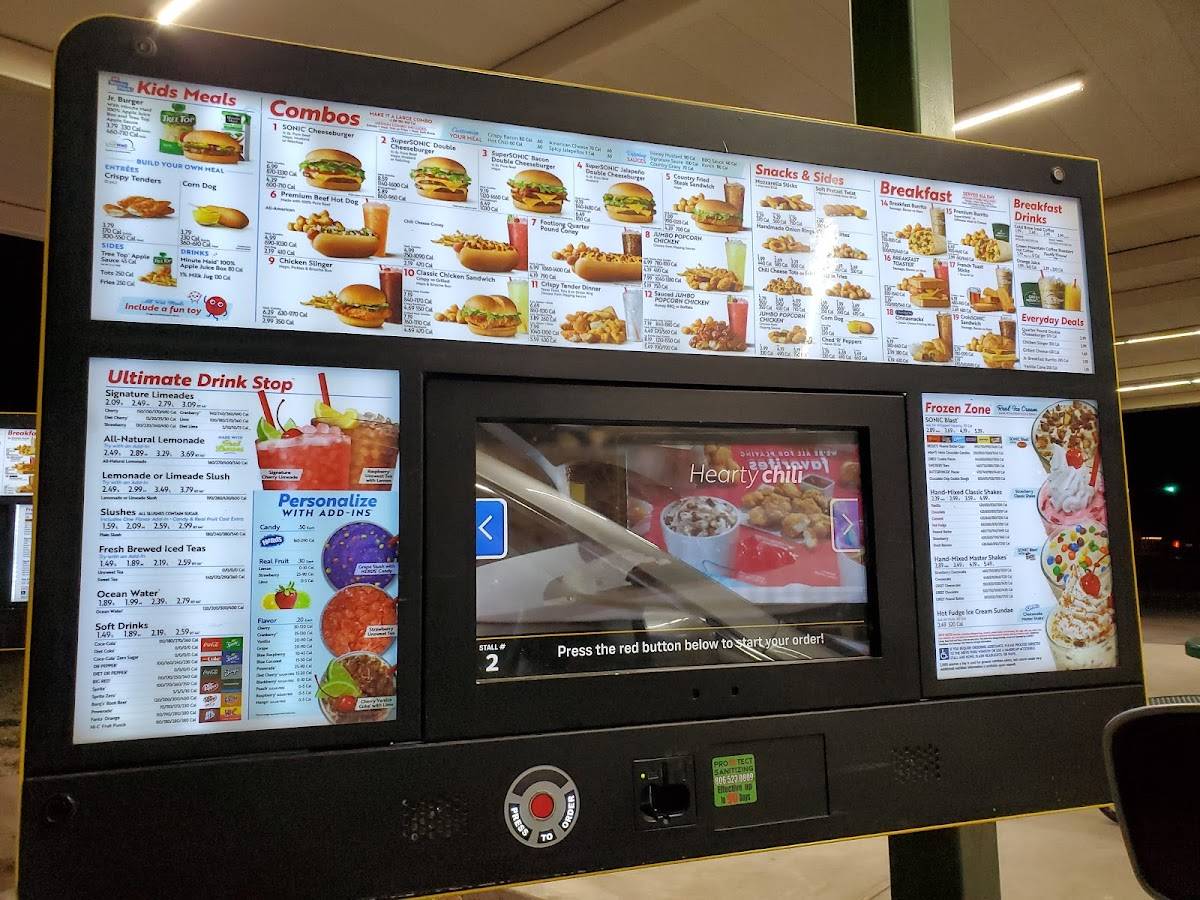 Sonic Drive-In меню