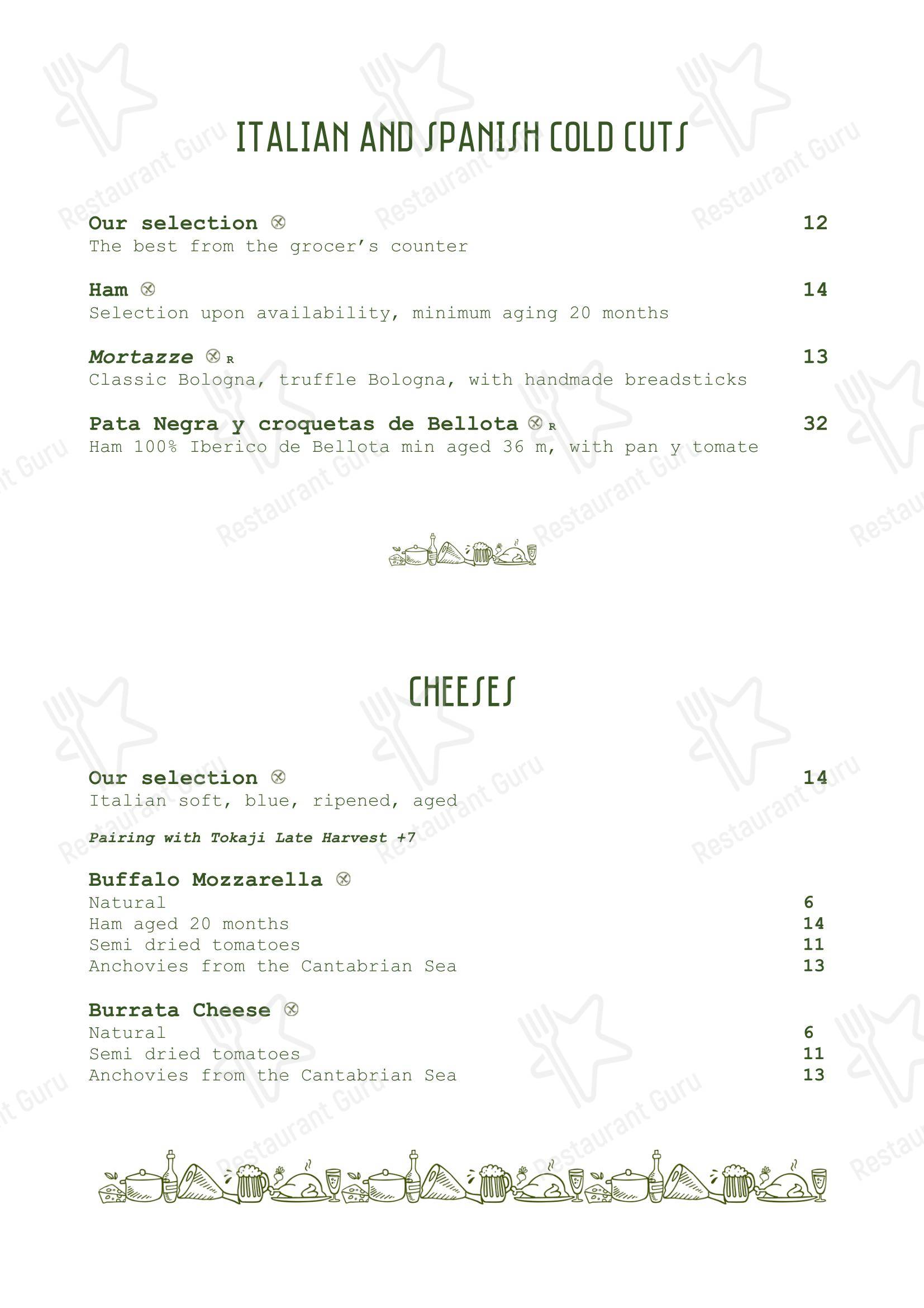 Lunch Menu ресторана Apoteca в Риме