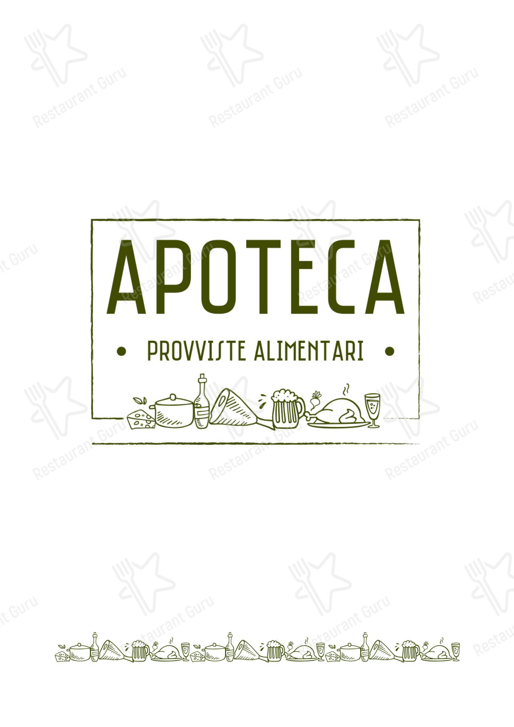 Меню ресторана Apoteca - Ночное меню