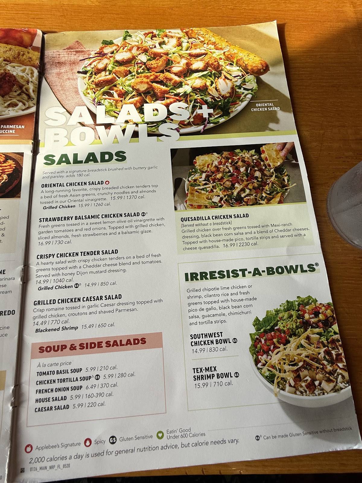 Applebee's Grill + Bar меню