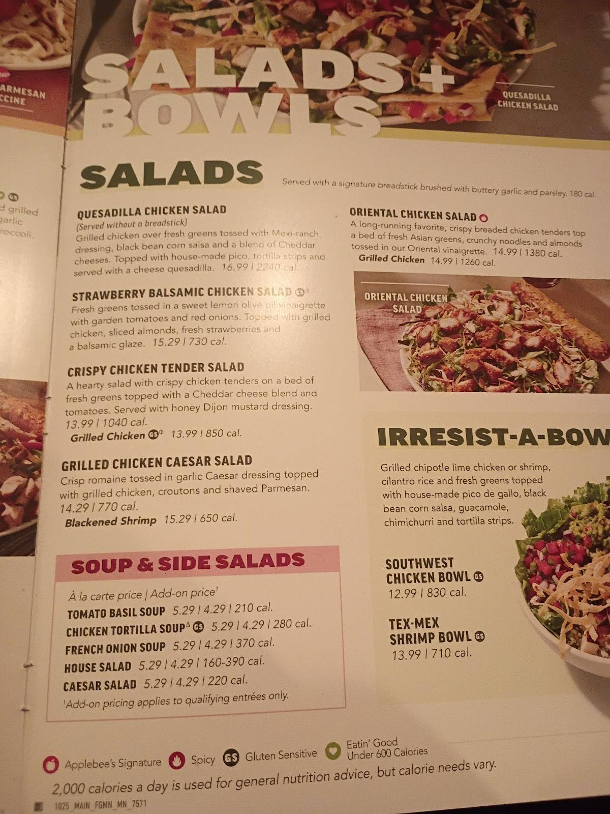 Applebee's Grill + Bar меню