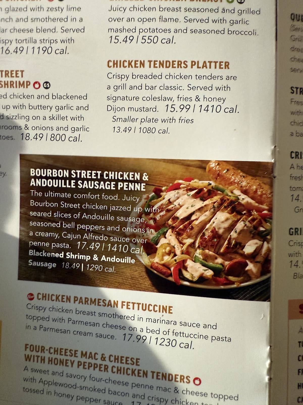 Applebee's Grill + Bar меню