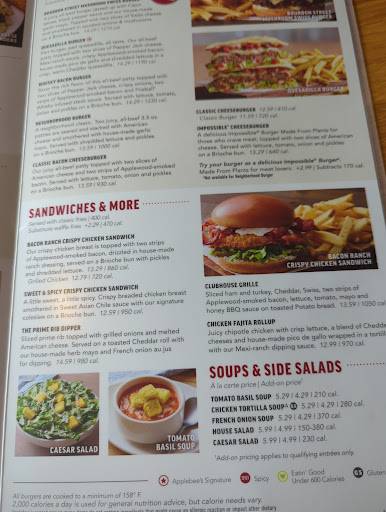 Applebee's Grill + Bar меню