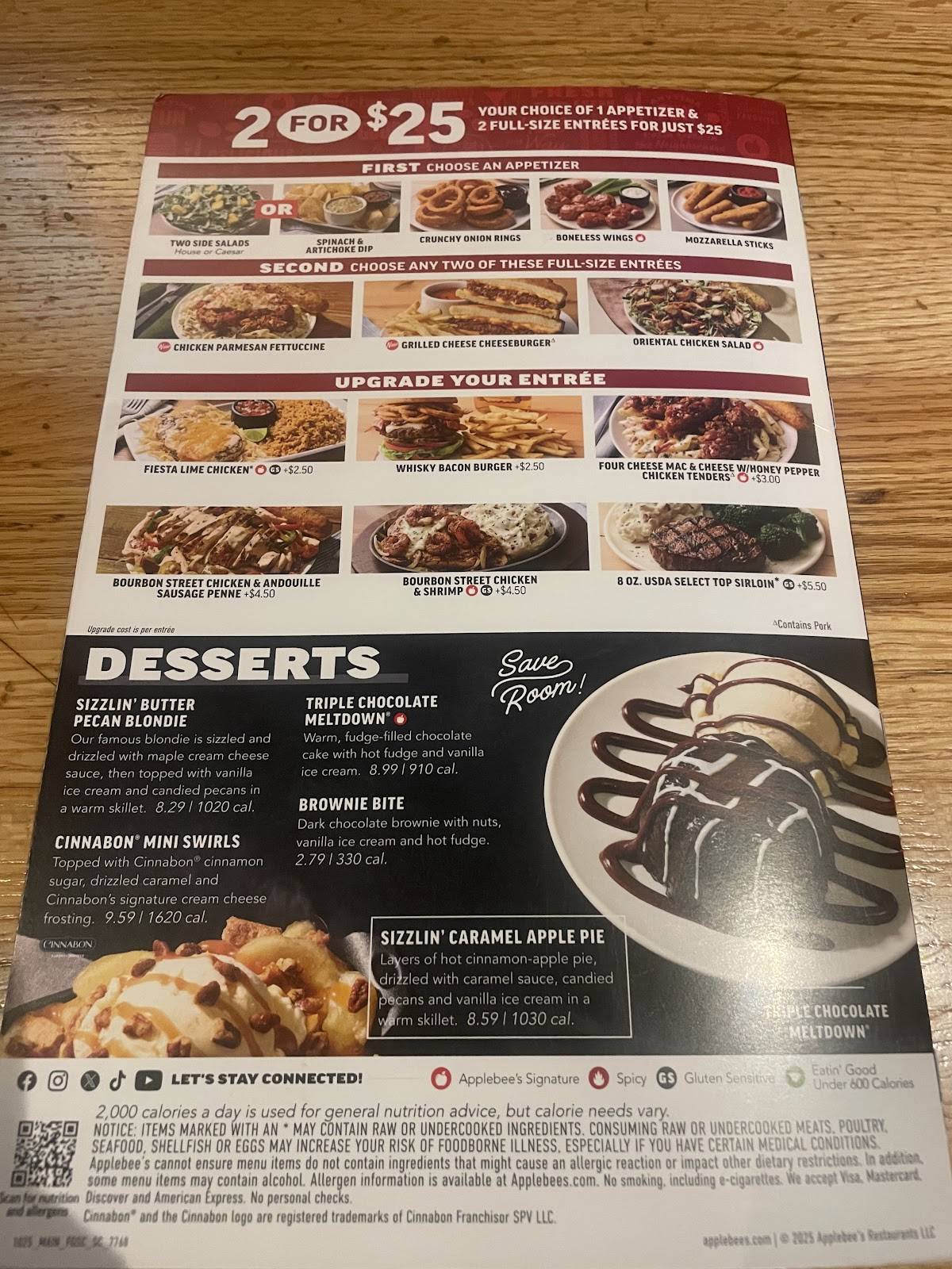 Applebee's Grill + Bar меню
